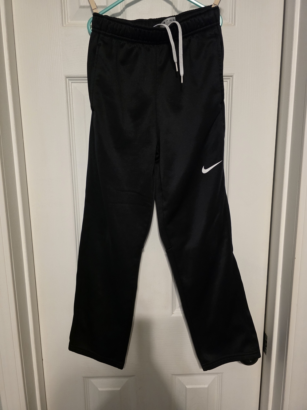 Nike Black Jogger Pants with White Swoosh - Kids